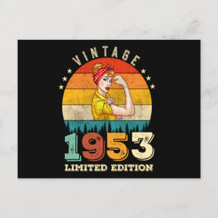 Cartão Postal 72 Anos de Idade Aniversário 1953 Vintage 72º Aniv