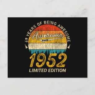 Cartão Postal 73 Anos de Idade 1952 Retro Incrível Presente de A