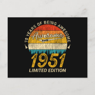 Cartão Postal 74 Anos de Idade 1951 Retro Incrível Presente de A