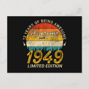 Cartão Postal 76 Anos de Idade 1949 Retro Incrível Presente de A
