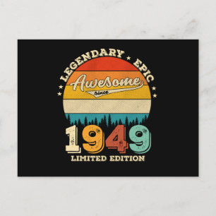 Cartão Postal 76 Anos de Idade Aniversário 1949 Incrível Present