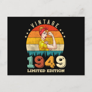 Cartão Postal 76 Anos de Idade Aniversário 1949 Vintage 76º Aniv