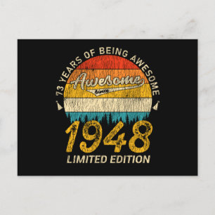 Cartão Postal 77 Anos de Idade 1948 Retro Incrível Presente de A