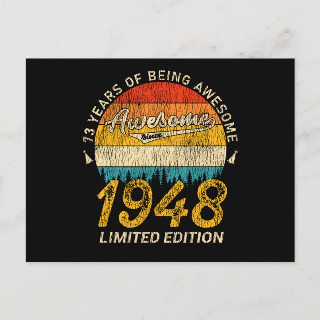Cartão Postal 77 Anos de Idade 1948 Retro Incrível Presente de A (Frente)