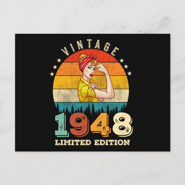 Cartão Postal 77 Anos de Idade Aniversário 1948 Antigo 77º Anive (Frente)