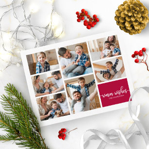 Cartão Postal 7 Fotos Desejos Quentes Colagem Moderna Natal