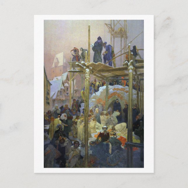 Cartão Postal #7 Jan Milic de Kromeriz, Mucha (Frente)