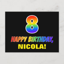 8º aniversário: Negrito, Divertido, Simples, Arco-