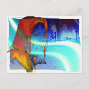 CARTÃO POSTAL 8001 FASHION COLORFUL FASHION MULHERES DAYDREAMING
