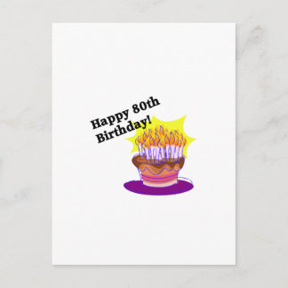 Cartão Postal 80 de Bolo de Aniversário