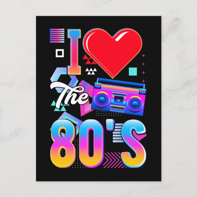 Cartão Postal 80s Music Radio Love Eighties Disco (Frente)