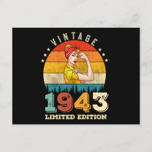 Cartão Postal 82 Anos de Idade Aniversário 1943 Vintage 82º Aniv
