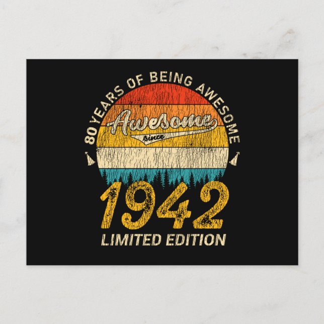 Cartão Postal 83 Anos de Idade Retro Incrível Presente de Aniver (Frente)