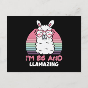 Cartão Postal 86º Aniversário Llamazing Llama Aniversário de 86