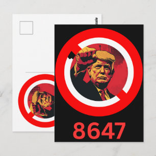 Cartão Postal 8647 Anti Trump 86 47 Retro Impeachment 47 Anti-tr