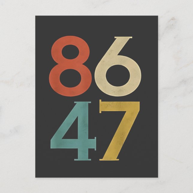 Cartão Postal 86 47 Bomba de retro Legal Anti-Trump (Frente)