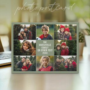 Cartão Postal 8 Colagem de Fotos - Texto Personalizado - Fundo V