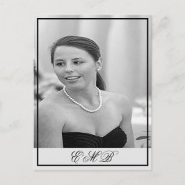 Cartão Postal 90 Birthday Foto Monograma Elegante