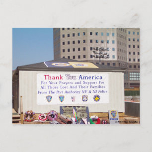 Cartão Postal 911 Ground Zero Obrigado América