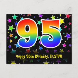 Cartão Postal 95º Aniversário: Padrão de Estrelas Divertidas, Ar