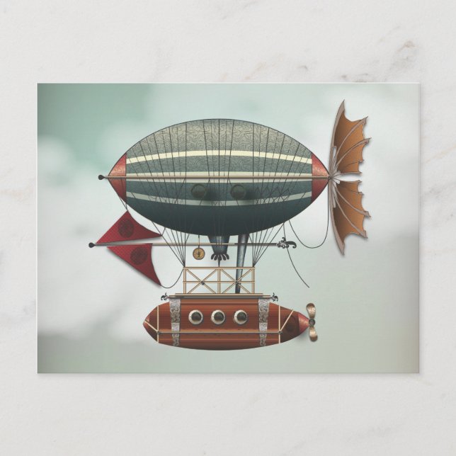 Cartão Postal A Aeronave Aleutian Steampunk Flying Machine (Frente)