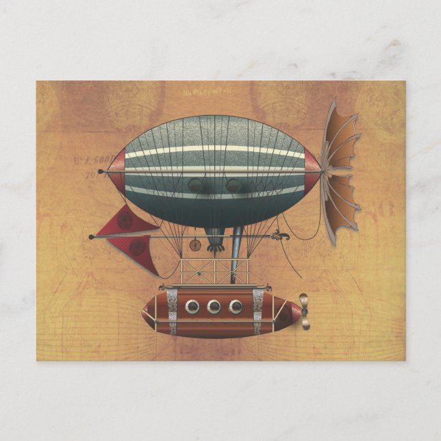 Cartão Postal A Aeronave Aleutian Steampunk Flying Machine (Frente)