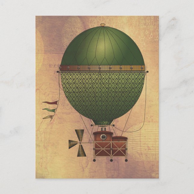 Cartão Postal A Aeronave Citronnier Steampunk Flying Machine (Frente)