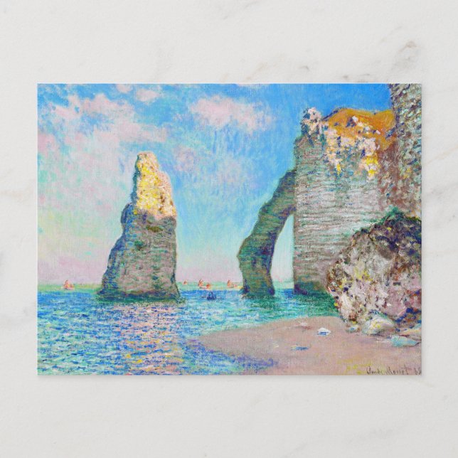 Cartão Postal A Agulha de Rock e o Porte d'Aval Claude Monet (Frente)
