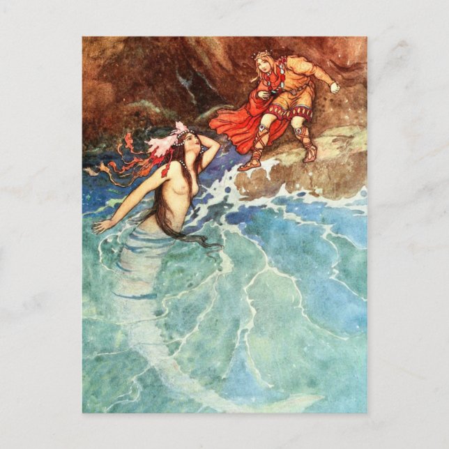 Cartão Postal A Anã Amarela: O Rei Encontra A Sereia (Frente)