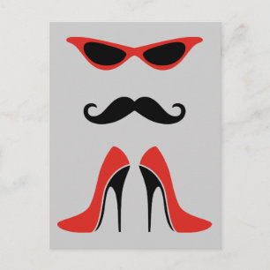 Cartão Postal A aparência perfeita em preto e vermelho