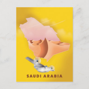 Cartão Postal A Arábia Saudita ilustrou o poster de viagens.