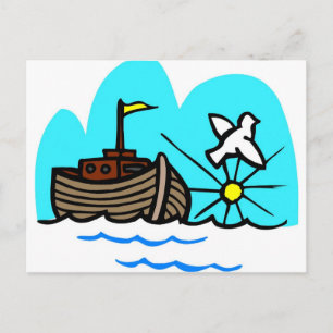 Cartão Postal A arca de Noah Christian trabalho de arte_1