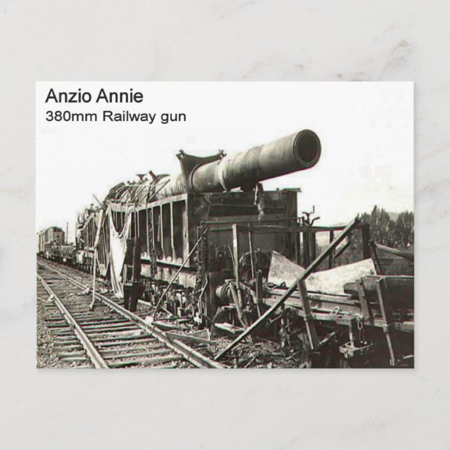 Cartão Postal A arma ferroviária da Segunda Guerra Mundial, Anzi (Frente)