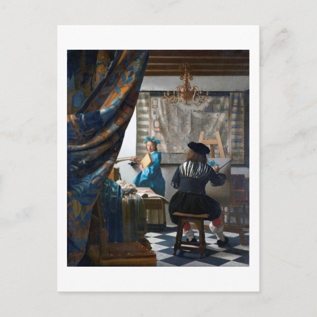 Cartão Postal A Arte da Pintura, Johannes Vermeer, 1666-1667 (Frente)