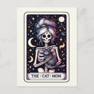 Cartão Postal A Arte de Tarô da Mãe do Gato Bruxa Esqueleto