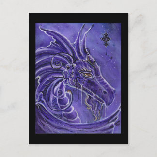 Cartão Postal A arte fantástica do dragão roxo por Renee Lavoie