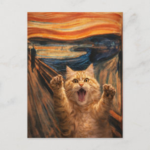 Cartão Postal A Arte Paródia do Gato O Grito