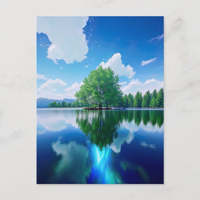 Cartão Postal A Árvore Verde na Ilha Pequena (Frente)