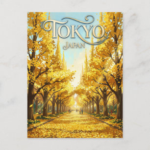 Cartão Postal A Avenida Ginkgo Japão