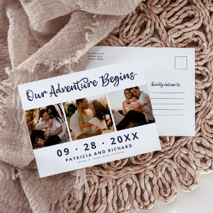 Cartão Postal A Aventura Começa - Save the Date de Casamento com