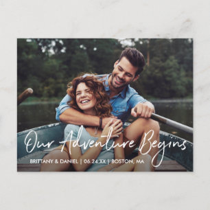 Cartão Postal A Aventura de Script Manuscrito Começa a Salvar a