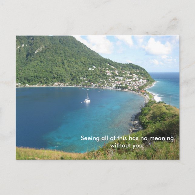 Cartão Postal A baía de Dominica (Frente)