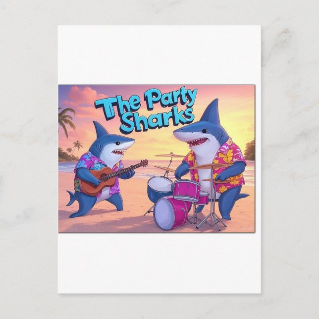 Cartão Postal A Banda de Tubarões da Parte (Frente)