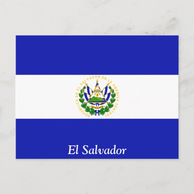 Cartão Postal A bandeira de El Salvador. (Frente)