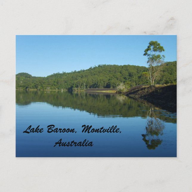 Cartão Postal A barragem no lago Baroon, Montville, Austrália (Frente)
