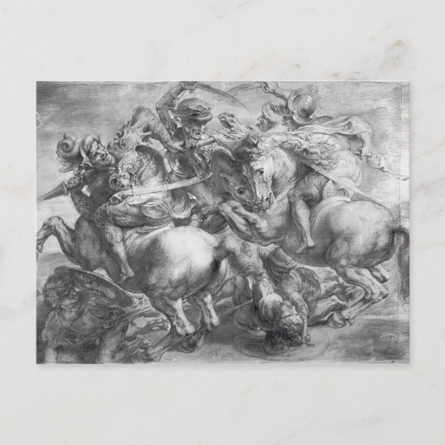 Cartão Postal A Batalha de Anghiari de Leonardo da Vinci (Frente)