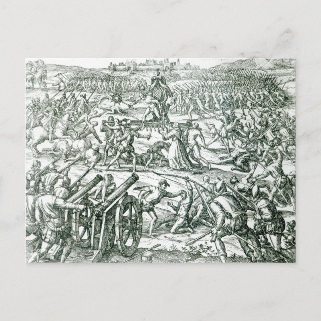 Cartão Postal A Batalha de Cajamarca, 1532 (Frente)