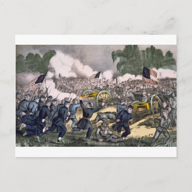 Cartão Postal A batalha de Gettysburg, Pa. 3-D de julho. 1863 (Frente)