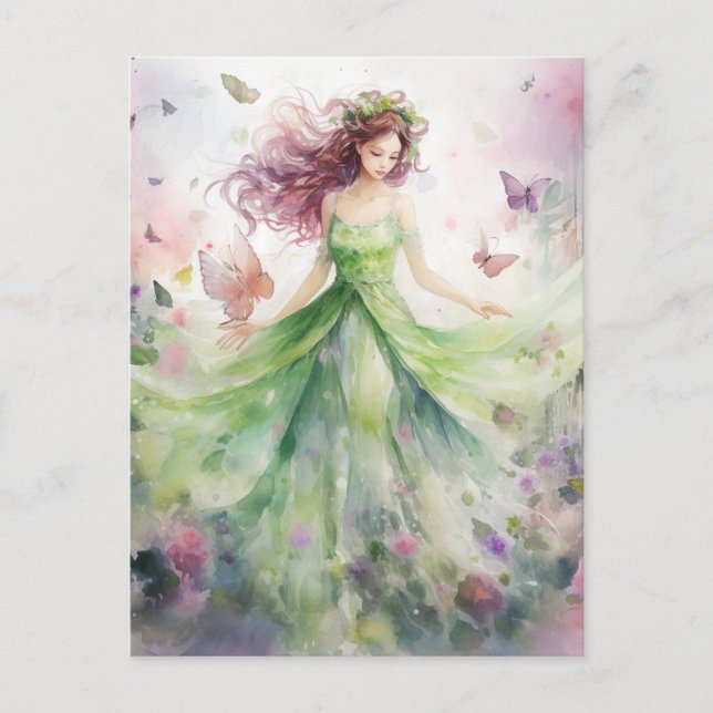 Cartão Postal A Beautiful Spring Fairy (Frente)