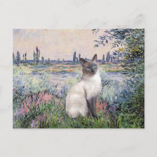 Cartão Postal À beira do Sena - gato siamês de ponta azul